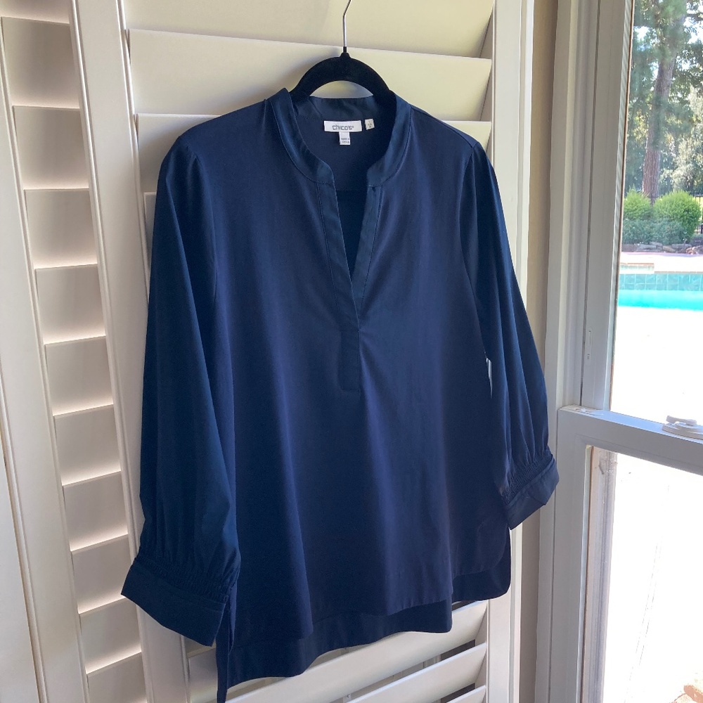 Chico's NWT Navy No-Iron Blouse